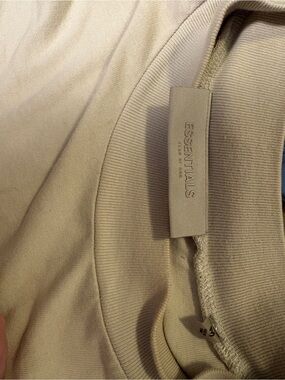 Essentials Beige Minimal Crewneck